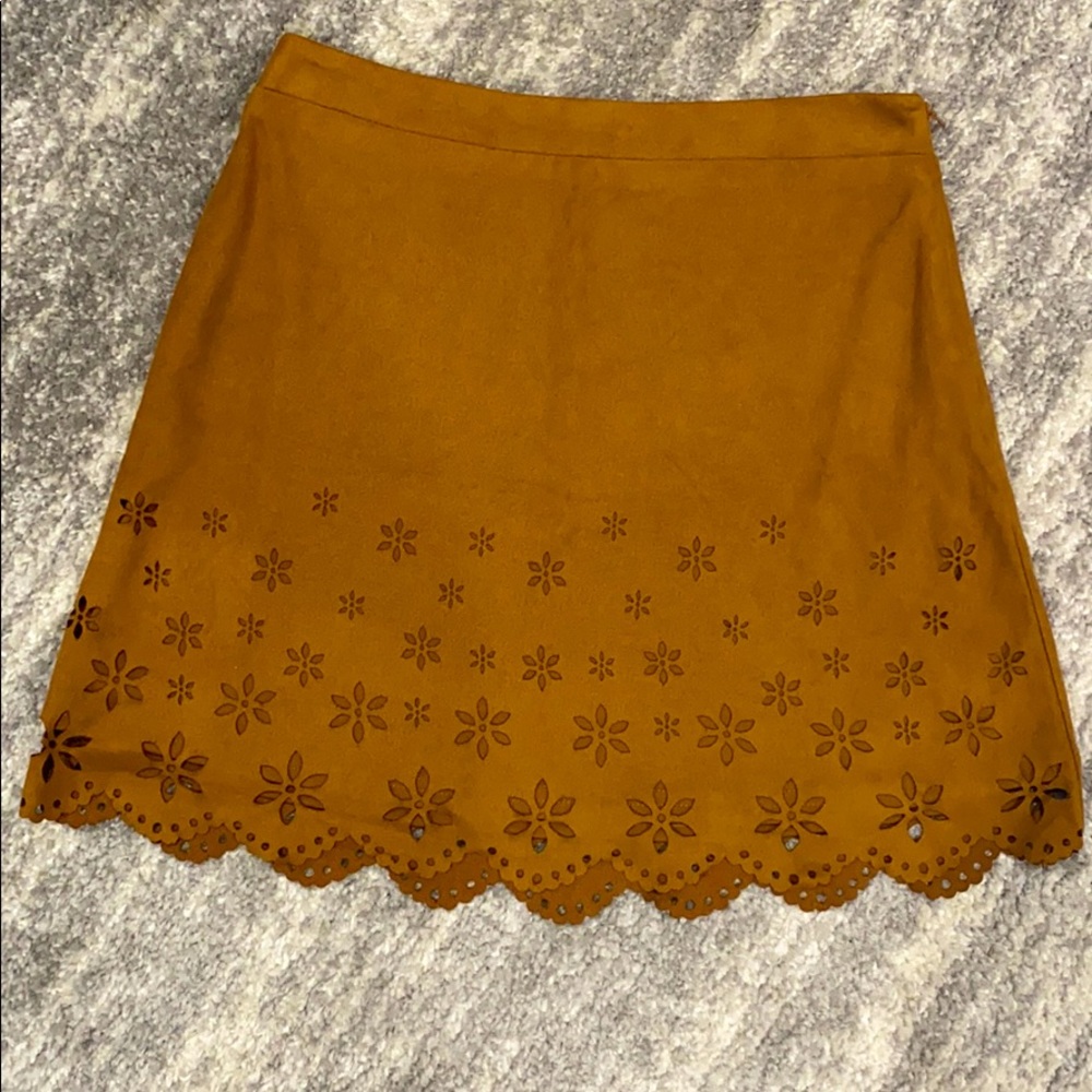 Rich Brown Faux Suede skirt